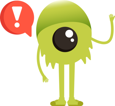 Sevimli Canavar Karakteri ve Hata İşareti