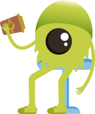 Sevimli Canavar Karakteri Kahve İçiyor