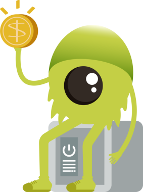 Sevimli Canavar Karakteri Güvenli ve Dolarlık Paraların Üzerinde Oturuyor