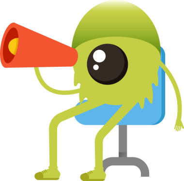 Sevimli Canavar Karakteri ve Megafon