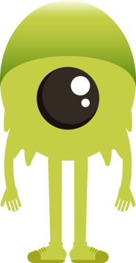 Sevimli Canavar Karakteri Ayakta Duruyor