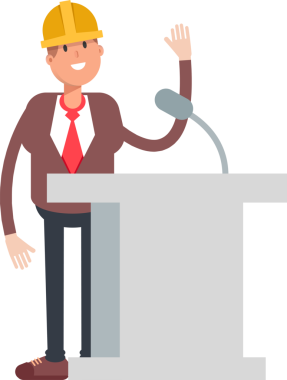 Mühendis Karakteri Kürsüde Konuşuyor