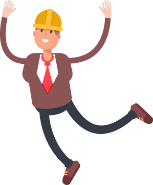 Mühendis Karakteri Rahatlıyor ve Sıçrıyor