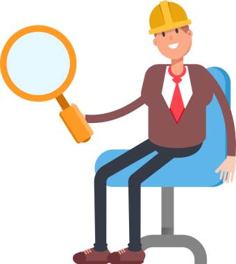 Mühendis Karakteri Oturma ve Tutma Büyüteci