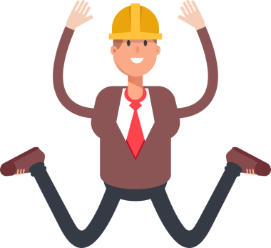 Mühendis Karakteri Sıçrayan Clipart