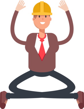 Mühendis Karakteri Oturan Çizim