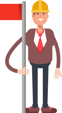 Mühendis Karakteri Bayrak Direğini Tutuyor