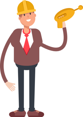 Mühendis Karakteri Uzay Silahı Tutuyor