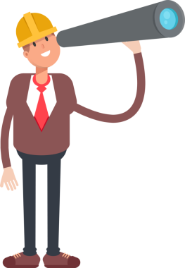 Dürbün kullanan Mühendis Karakteri