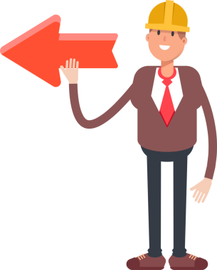 Mühendis Karakteri ve Ok İşareti