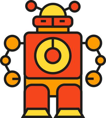 Robot Karakter Simgesi İllüstrasyonu