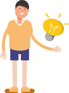 Erkek Karakteri ve Ampul