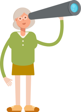 Büyükanne Karakteri Dürbün Kullanıyor