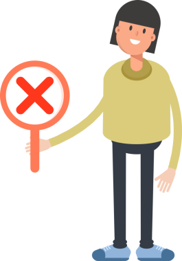 Kız Karakteri Yanlış İşareti Gösteriyor