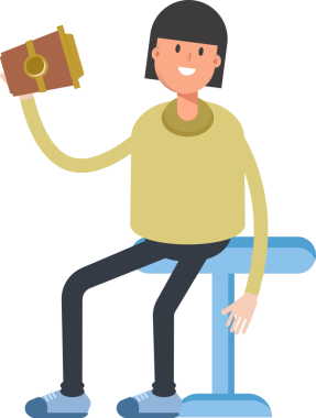 Kız Karakteri Kahve İçiyor