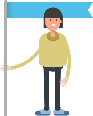 Kız Karakter Tutucu Bayrak Direği