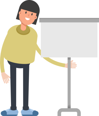 Kız Karakteri Sunar Beyaz Tahta