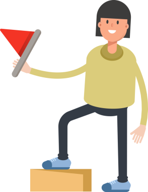 Kız Karakter Tutma Bayrağı