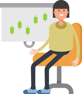 Candlestick Çizelgesini Sunan Kız Karakter