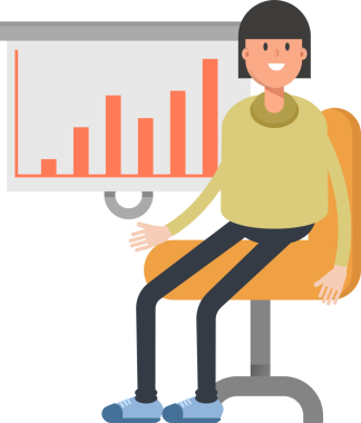 Kız Karakteri Sunar Çubuk Çizelgesi