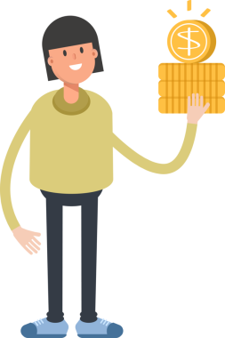 Kız Karakteri Doları Tutuyor