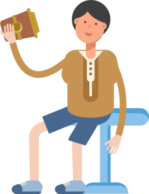 Erkek Öğrenci Karakteri Çizimi