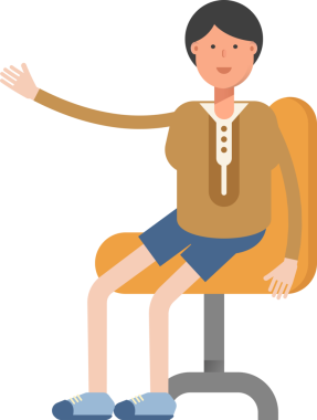 Erkek Öğrenci Karakteri Çizimi