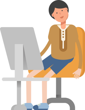 Erkek Öğrenci Karakteri Çizimi