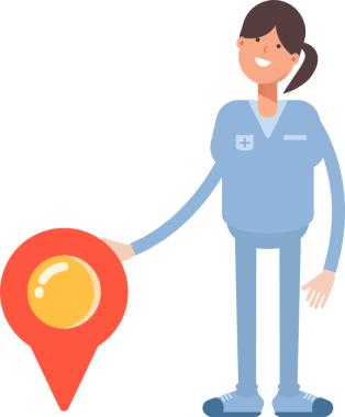 Hemşire Karakteri ve Konum İğnesi