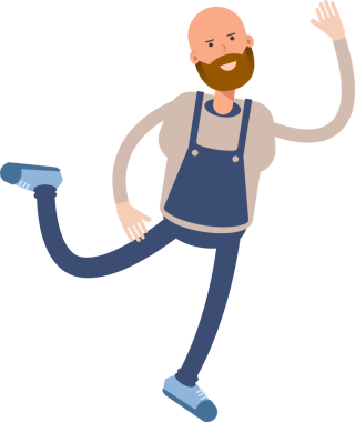 Erkek Barista Zıplama ve Uçma Karakteri