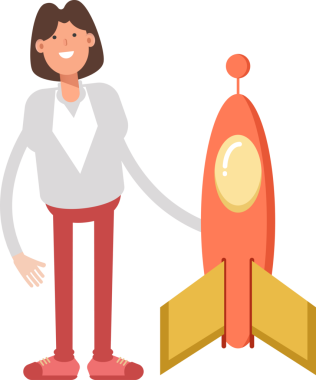 İş kadını Karakteri ve Roketi