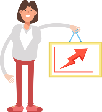 İş kadını Karakteri Tutucu Ok Çizelgesi