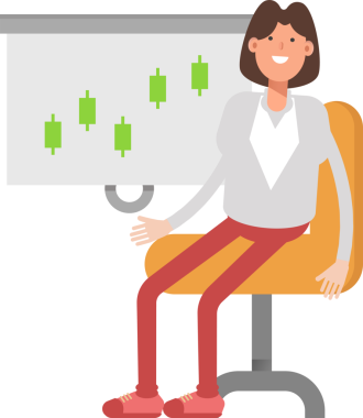 İş Kadını Karakteri Sunar Mum Çizelgesi