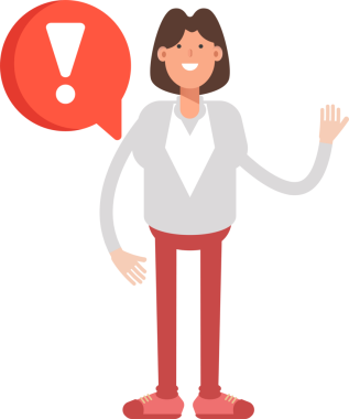 İş kadını Karakteri ve Hata İşareti