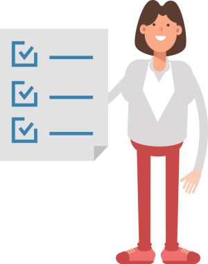 İş kadını Karakteri ve Kontrol Listesi Belgesi