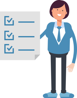 İş kadını Karakteri ve Kontrol Listesi Belgesi