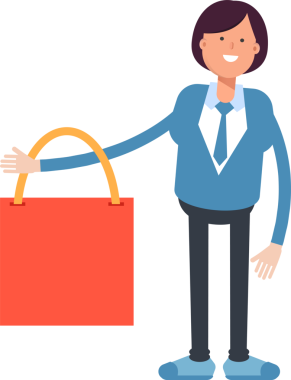 İş Kadını Karakteri Alışveriş Çantası