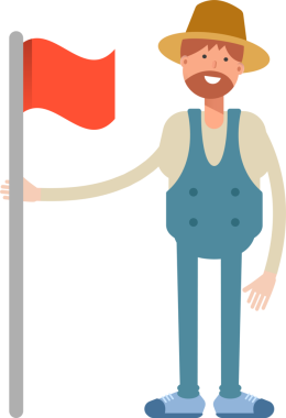 Çiftçi Karakteri Tutma Bayrağı