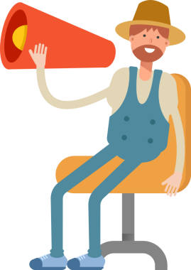 Çiftçi Karakteri ve Megafon