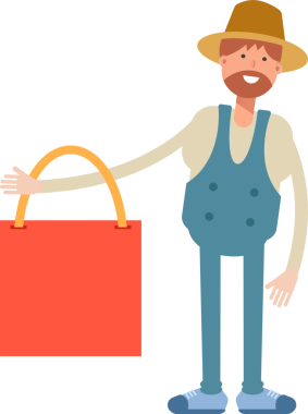 Çiftçi Karakteri Alışveriş Çantası