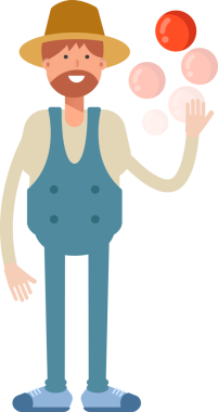 Çiftçi Karakteri Top Oynuyor