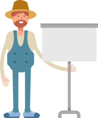 Çiftçi Karakteri Sunar Whiteboard
