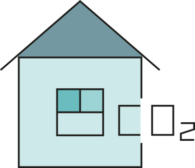 Akıllı ev ve Karbon Dioksit Simgesi Clipart