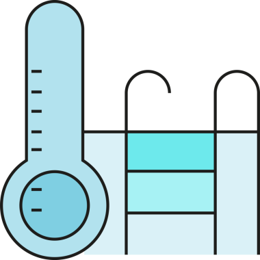 Havuz ve Termometre Simgesi Clipart