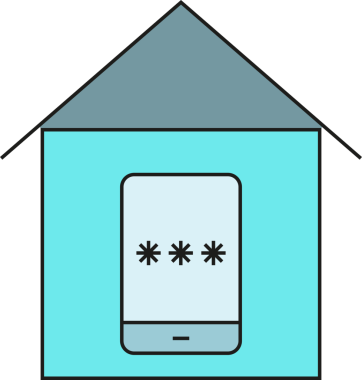 Akıllı ev ve Parola Simgesi Clipart