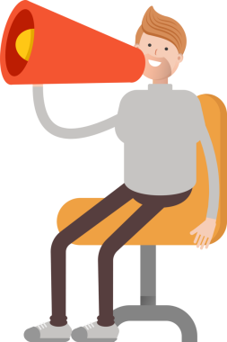 Erkek Karakter ve Megafon