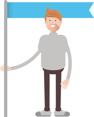 Erkek Karakter Tutucu Bayrak Direği