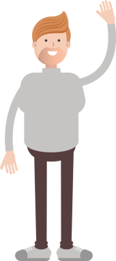 Erkek Karakteri Yükselen El İllüstrasyonu