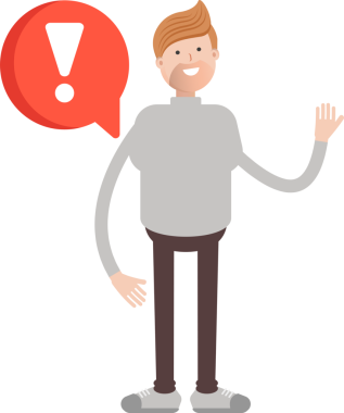 Erkek Karakter ve Hata İşareti