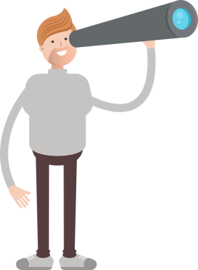 Dürbün kullanan Erkek Karakteri